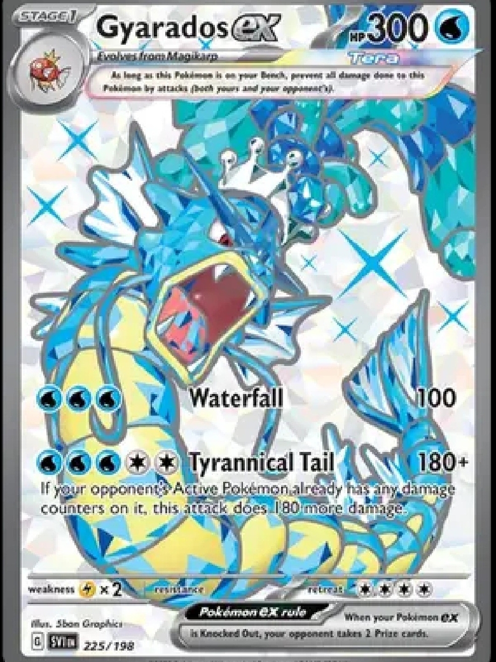 Pokemon Gyarados EX Blue & Yellow Holo Card
